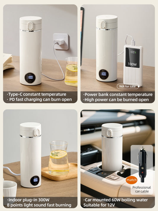 500 ml Zwei-in-Eins-Plug-In Automatische Thermo‑Heiz‑Trinkflasche — wiederverwendbar & nachhaltig (6‑Stufen, heiß & kalt) (Kopie)