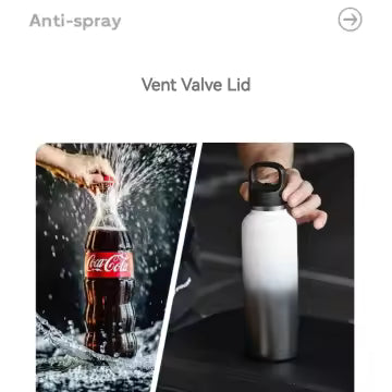 1000ml Edelstahl Trinkflasche , Isolierter Becher Doppelwandiger Vakuum-Therm.