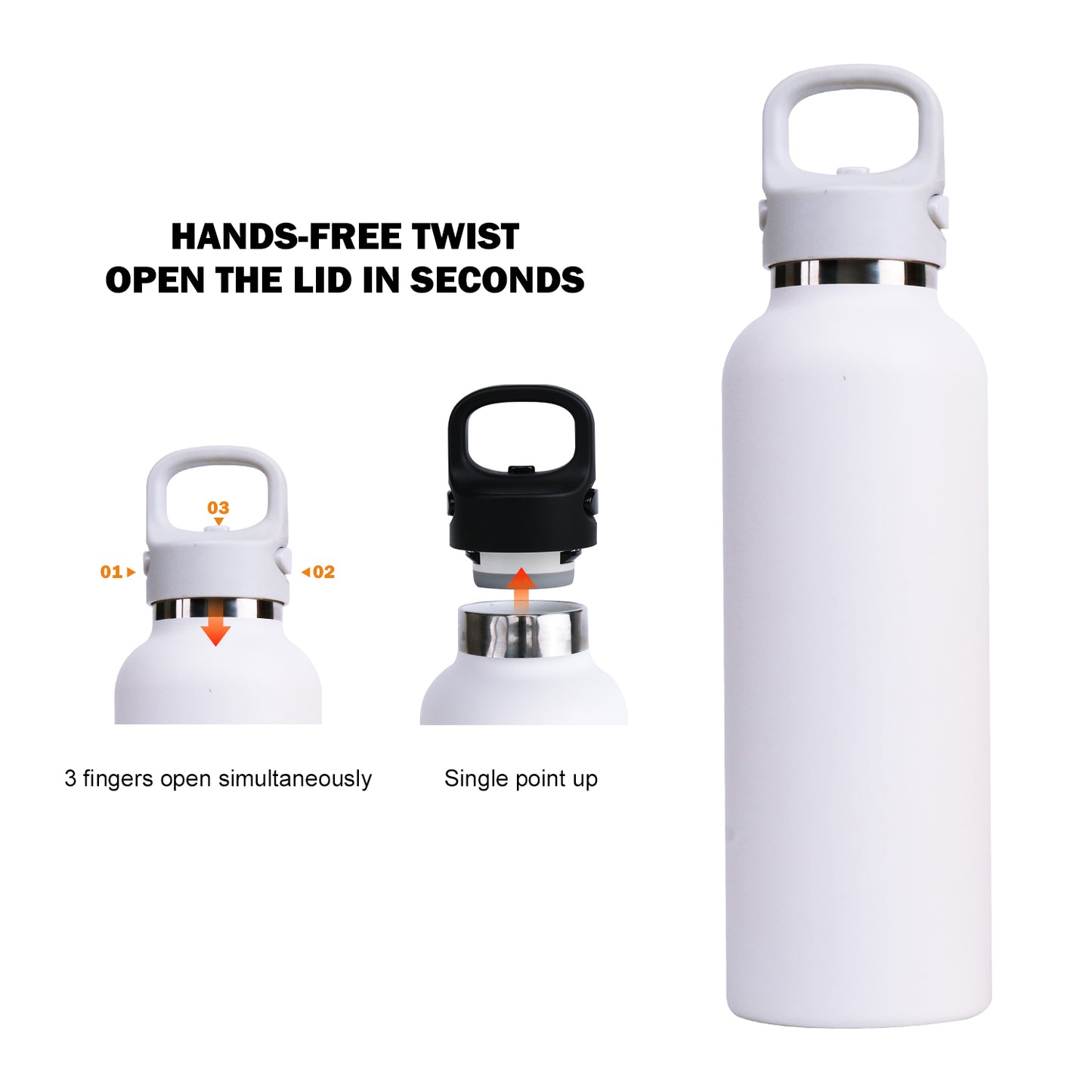 1000ml Edelstahl Trinkflasche , Isolierter Becher Doppelwandiger Vakuum-Therm.