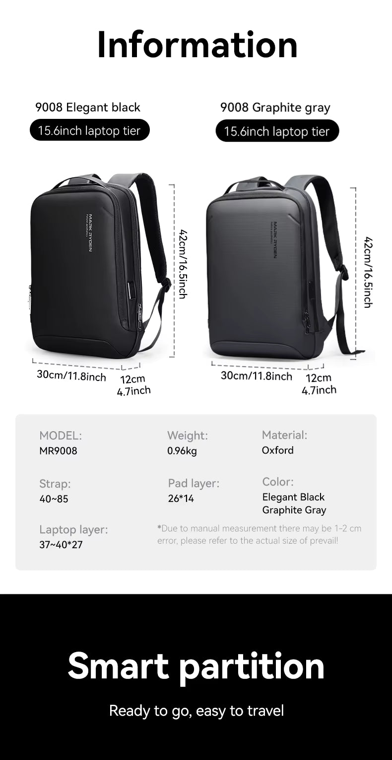 Business Rucksack | Anti-Diebstahl Laptop Tasche | 20L Wasserdicht