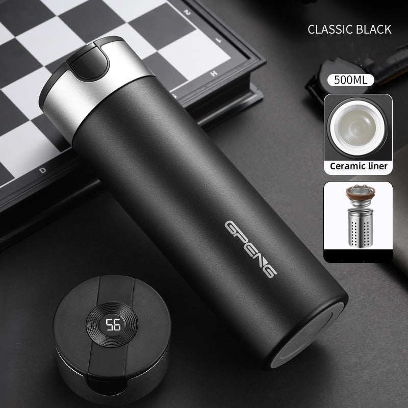 500ml Isolierte Wasser flasche LED Digitale Temperatur anzeige Edelstahl Kaffeetasse Mit Teehaus