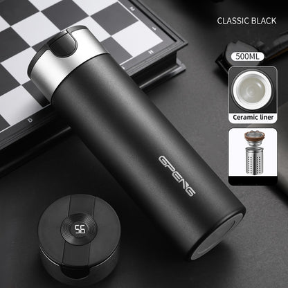 500ml Isolierte Wasser flasche LED Digitale Temperatur anzeige Edelstahl Kaffeetasse Mit Teehaus